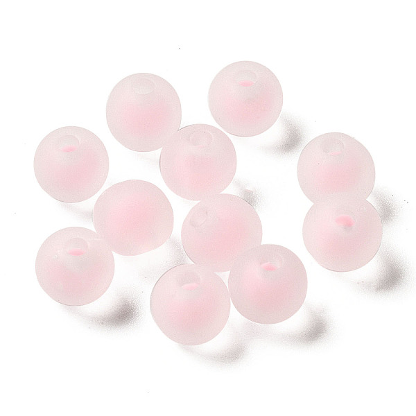 

PandaHall Transparent Acrylic Beads, Frosted, Bead in Bead, Round, Lavender Blush, 8x7mm, Hole: 2mm, about: 1724pcs/500g Acrylic Round