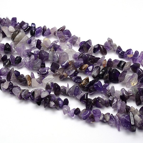 

PandaHall Natural Amethyst Beads Strands, Chips, 8~20x8~18mm, Hole: 1mm, about 31.5 inch Amethyst Chip