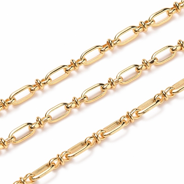 

PandaHall Brass Link Chains, with Spool, Soldered, Real 18K Gold Plated, Rectangle: 9x4.5x1.5mm, Link: 8x4mm, about 16.4 Feet(5m)/roll Brass