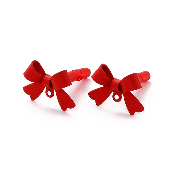 

PandaHall Alloy Stud Earring Findings, with 925 Sterling Silver Pins and Loop, Bowknot, FireBrick, 11x15x4mm, Hole: 1.2mm, Pin: 0.7mm Alloy..., Red