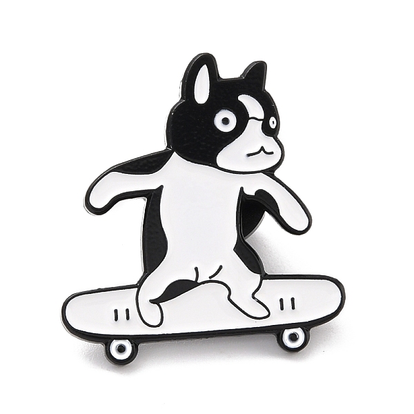 Dog Skateboarding Enamel Pin