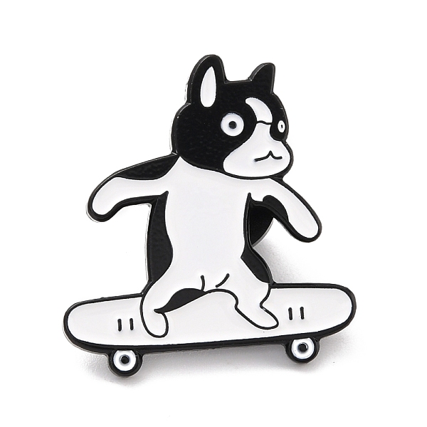 

PandaHall Dog Skateboarding Enamel Pin, Cute Animal Alloy Enamel Brooch for Backpack Clothes, Electrophoresis Black, White, 27x25x11mm, Pin...