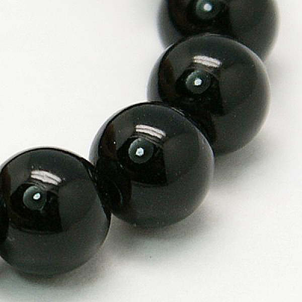 

PandaHall Natural Mashan Jade Round Beads Strands, Dyed, Black, 4mm, Hole: 1mm, about 98pcs/strand, 15.7 inch Mashan Jade Round Black