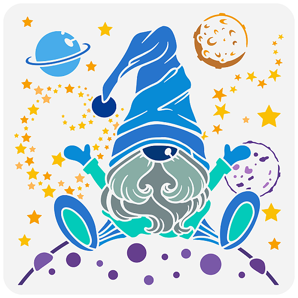 

PandaHall PET Hollow Out Drawing Painting Stencils, for DIY Scrapbook, Photo Album, Gnome, 30x30cm Plastic Gnome