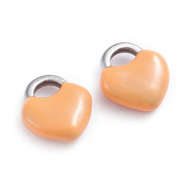 

PandaHall 304 Stainless Steel Charms, Enamelled Sequins, Lock, Stainless Steel Color, Sandy Brown, 11x9.5x3.5mm, Hole: 3.5x2.5mm Stainless...