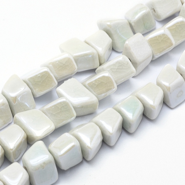 

PandaHall Handmade Eco-Friendly Porcelain Beads, Nuggets, White, 20x13.5~14x13~14mm, Hole: 3mm Porcelain Nuggets White