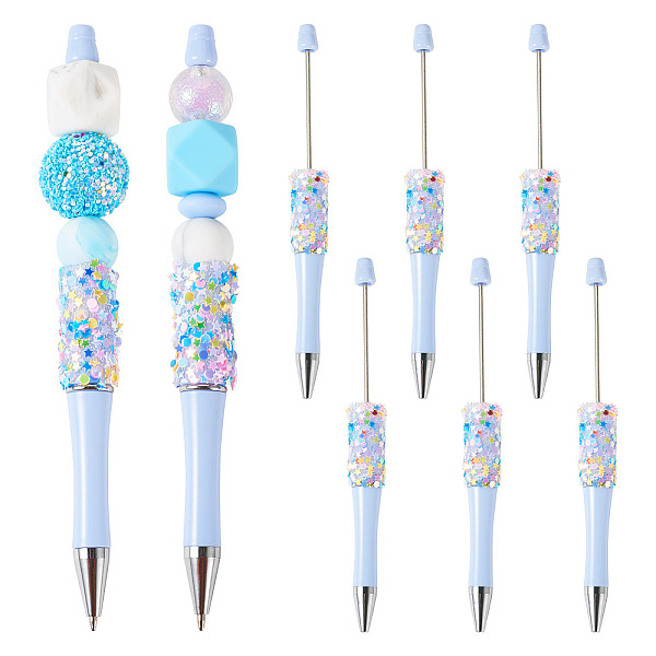 8 penna a sfera con paillettes a forma di stella