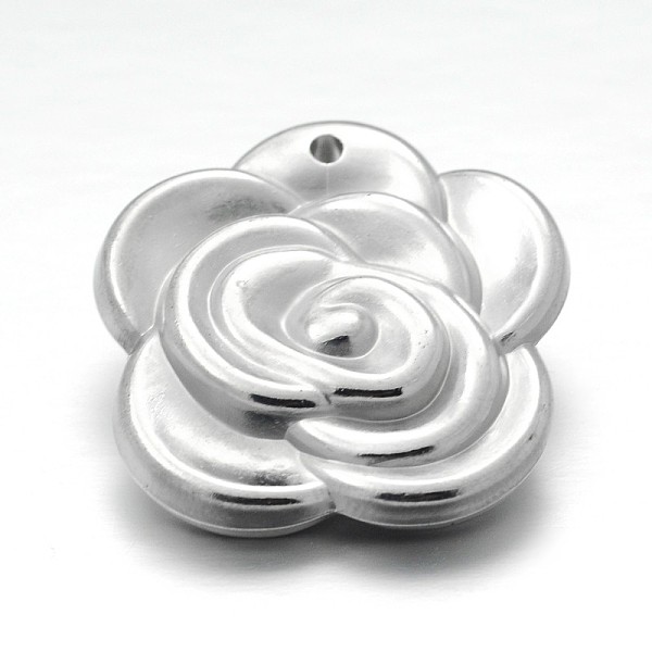 

PandaHall CCB Plastic Pendants, Flower, Platinum, 35x34x8mm, Hole: 2mm Plastic Flower