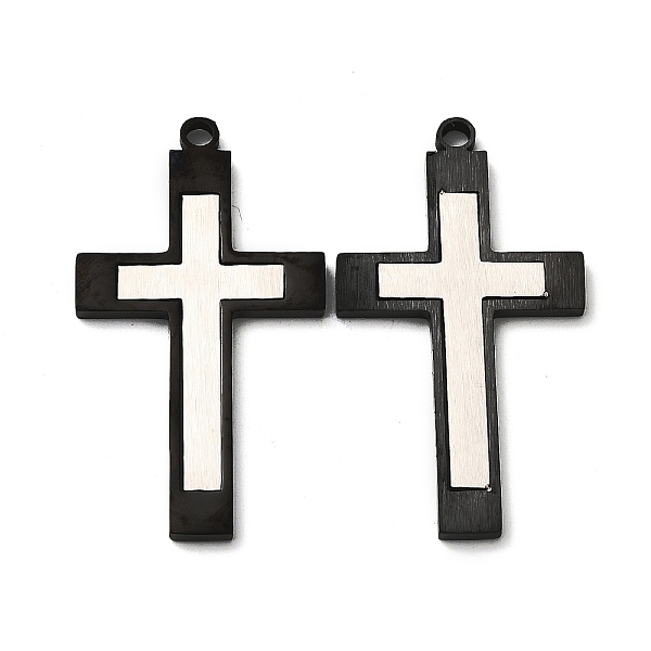

PandaHall 201 Stainless Steel Pendants, Cross Charm, Electrophoresis Black, 45x25x2.5mm, Hole: 2.7mm 201 Stainless Steel Cross