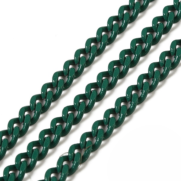 

PandaHall Spray Painted 304 Stainless Steel Curb Chains, with Spool, Unwelded, Green, 5x3.5x1.6mm 304 Stainless Steel Green