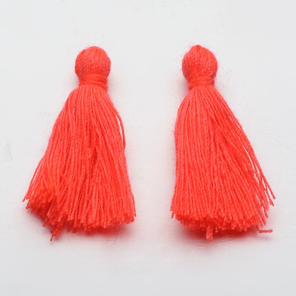 

PandaHall Cotton Thread Tassels Pendant Decorations, Orange Red, 25~31x5mm, about 39~47pcs/bag Cotton Red