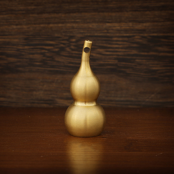 

PandaHall Brass Hollow Tilted Head Gourd Statue Ornament, Feng Shui Table Home Decoration, Raw(Unplated), 18x41mm Brass Others
