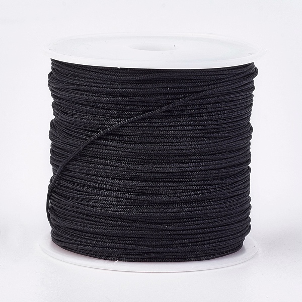 

PandaHall Nylon Thread, Nylon Jewelry Cord for Custom Woven Jewelry Making, Black, 0.8mm, about 49.21 yards(45m)/roll Nylon Black