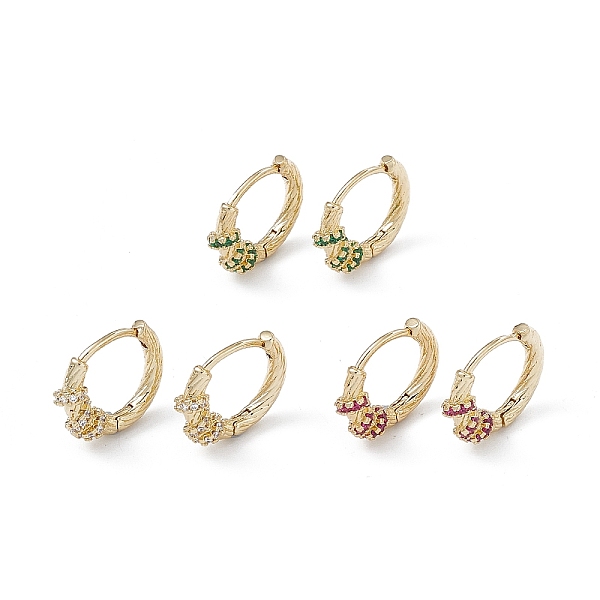 

PandaHall Rack Plating Brass Micro Pave Cubic Zirconia Hoop Earrings, Real 18K Gold Plated, Lead Free & Cadmium Free, Ring, Mixed Color..., Multicolor