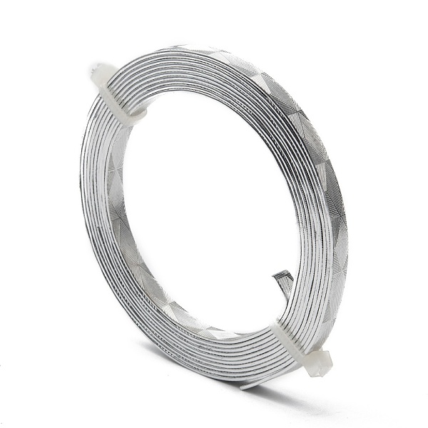 

PandaHall Textured Aluminum Wire, Bendable Metal Craft Wire, Flat Craft Wire, Bezel Strip Wire for Cabochons Jewelry Making, Silver, 18...