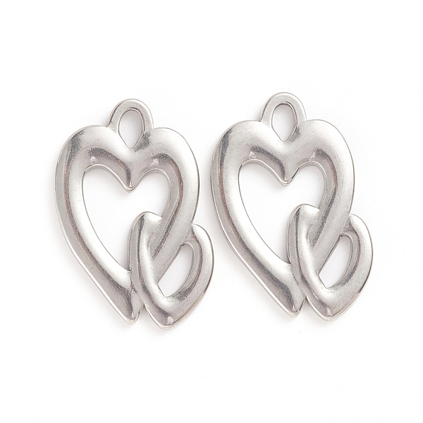 

PandaHall Valentine's Day 304 Stainless Steel Pendants, Heart with Heart, Stainless Steel Color, 30.5x20.5x2mm, Hole: 5x3mm 304 Stainless...