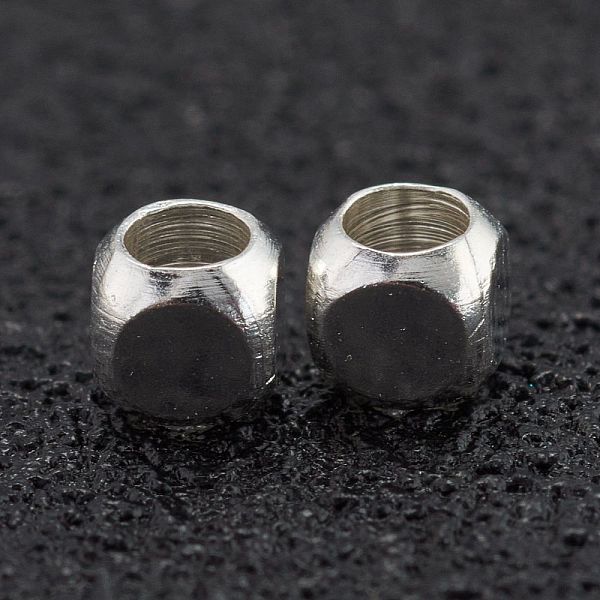 

PandaHall Brass Beads, Long-Lasting Plated, Cube, 925 Sterling Silver Plated, 2.5x2.5x2.5mm, Hole: 1.6mm Brass Cube
