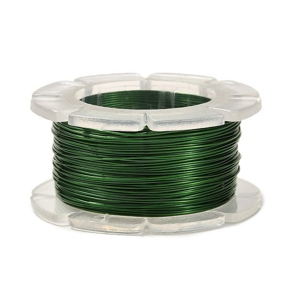 PandaHall Round Copper Craft Wire, for Jewelry Making, Long-Lasting Plated, Dark Green, 26 Gauge, 0.4mm, about 65.61 Feet(20m)/roll Copper...