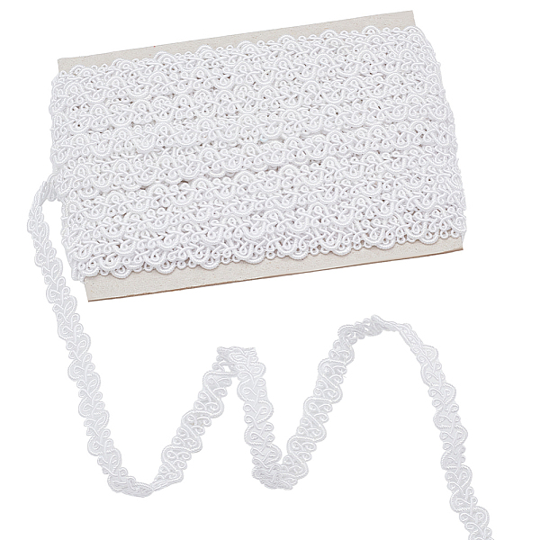 

PandaHall 11 Yards S Shaped White Gimp Braid Trim Woven Braid Trim 0.4inch Decorative Gimp Trim Ribbon Lace Scroll Braid Trim for Costume...
