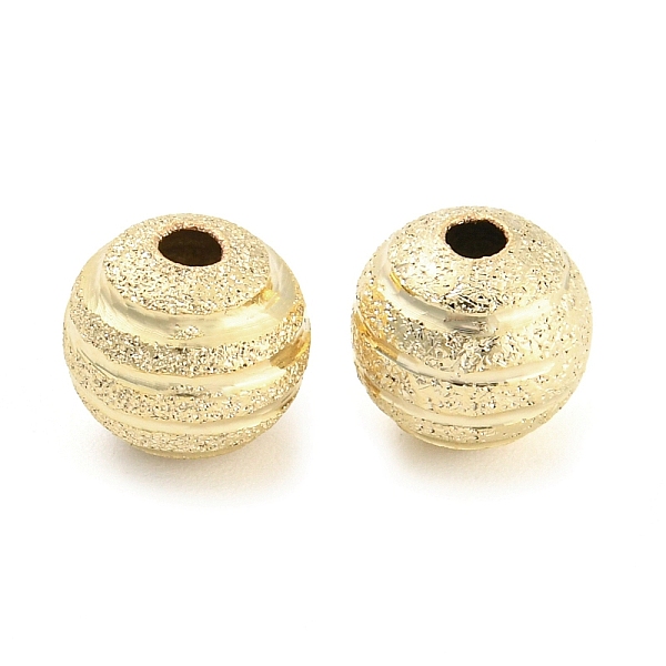 

PandaHall Brass Beads, Cadmium Free & Lead Free, Textured, Round, Real 24K Gold Plated, 8x7.5mm, Hole: 1.5mm Brass Round