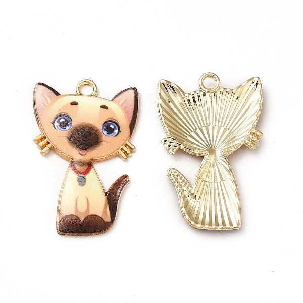 

PandaHall Alloy Enamel Pendants, Cadmium Free & Nickel Free & Lead Free, Golden, Cat Charms, Cornsilk, 30x19.5x2.5mm, Hole: 2.2mm..., Gold