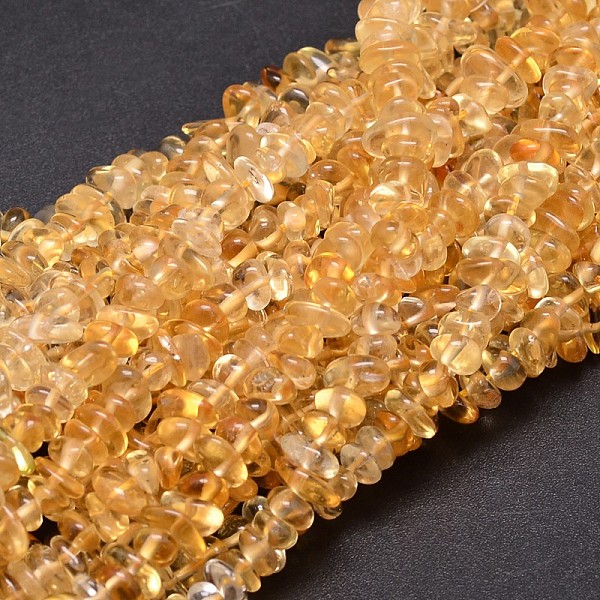 

PandaHall Natural Citrine Chip Beads Strands, Dyed & Heated, 5~14x4~10mm, Hole: 1mm, about 15.5 inch~16.1 inch Citrine Chip