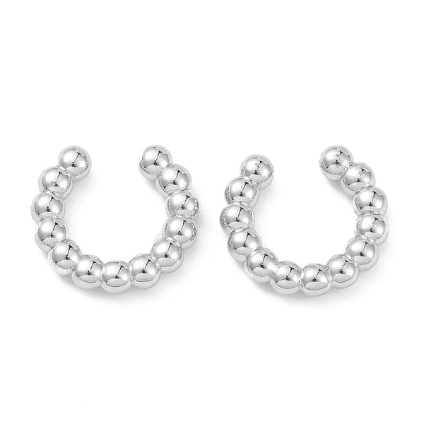 

PandaHall Rack Plating Brass Cuff Earrings, Lead Free & Cadmium Free, Long-Lasting Plated, C-shape, Platinum, 12.5x14x3mm Brass