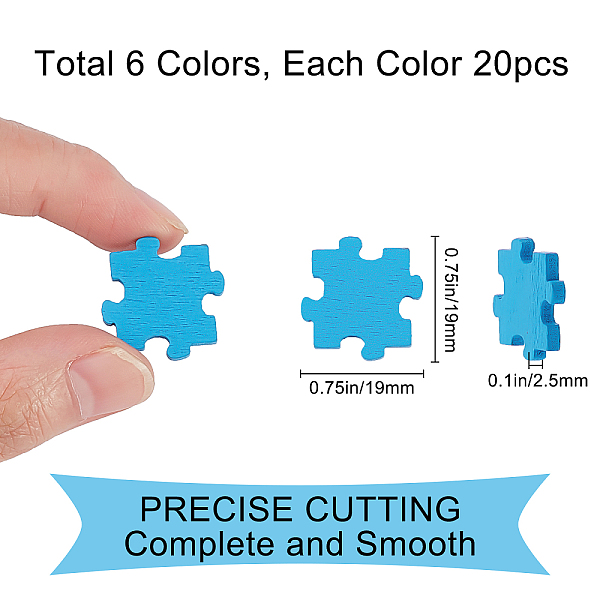 

PandaHall Gorgecraft 40Pcs 6 Colors Density Board DIY Painting Jigsaw, for Children Toys Crafts Jigsaw, Mixed Color, 19x19x2.5mm..., Multicolor