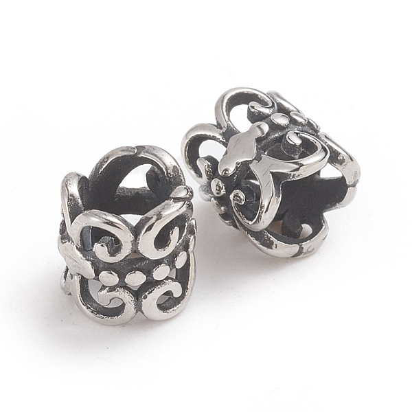 

PandaHall 304 Stainless Steel Beads, Large Hole Beads, Column with Fleur De Lis, Antique Silver, 6.8x7mm, Hole: 4.5mm 304 Stainless Steel...