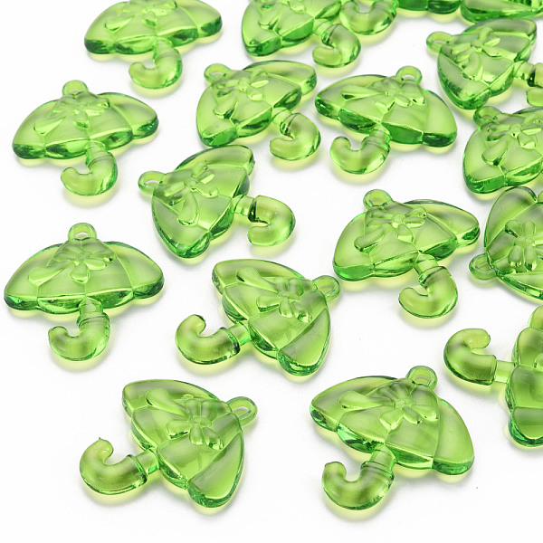 

PandaHall Transparent Acrylic Pendants, Umbrella with Bowknot, Green, 42.5x38x7.5mm, Hole: 3x3.5mm, about 109pcs/500g Acrylic Umbrella Green