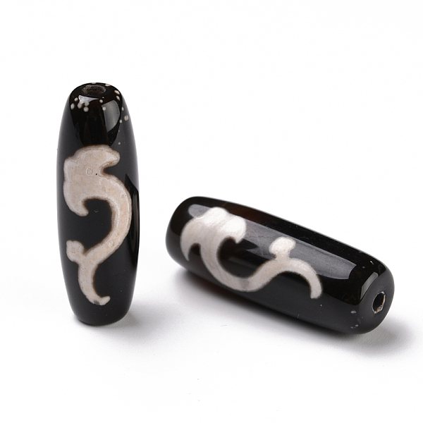 

PandaHall Tibetan Style dZi Beads, Natural Agate Beads, Dyed & Heated, Oval, Ruyi Pattern, 28.5~32x10~12.5mm, Hole: 1.5~3mm Tibetan Agate...