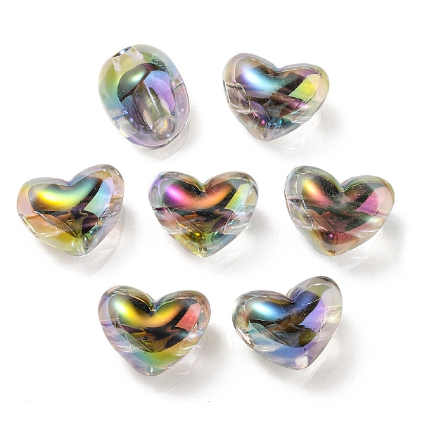 

PandaHall Two Tone UV Plating Transparent Acrylic European Beads, Large Hole Beads, Heart, Black, 14.5x18.5x14mm, Hole: 4mm Acrylic Heart...