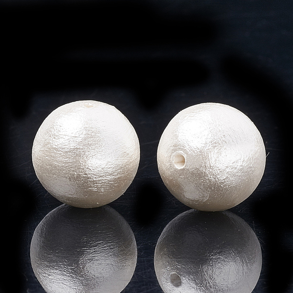 

PandaHall Compressed Cotton Pearl Beads, Eco-Friendly, Dyed, Round, White, 14~14.5mm, Hole: 1.5mm Cotton Round White