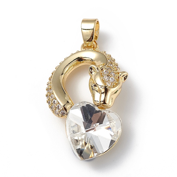 

PandaHall Real 18K Gold Plated Rack Plating Brass Micro Pave Clear Cubic Zirconia Pendants, with Glass, Long-Lasting Plated, Cadmium Free &...