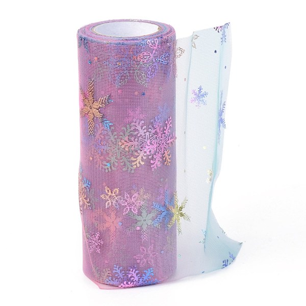 

PandaHall Christams Deco Mesh Ribbons, Glitter Tulle Fabric, for DIY Craft Gift Packaging, Home Party Wall Decoration, Snowflake Pattern..., Purple