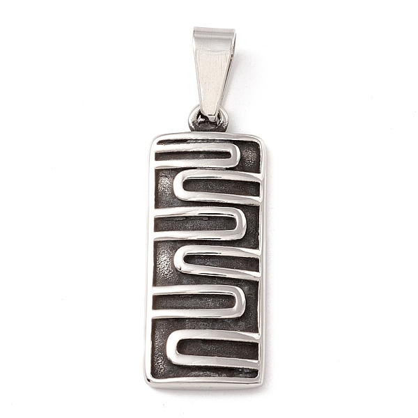 

PandaHall 304 Stainless Steel Pendants, Rectangle, Antique Silver, 14x3mm, Hole: 10.5x4.5mm 304 Stainless Steel Rectangle