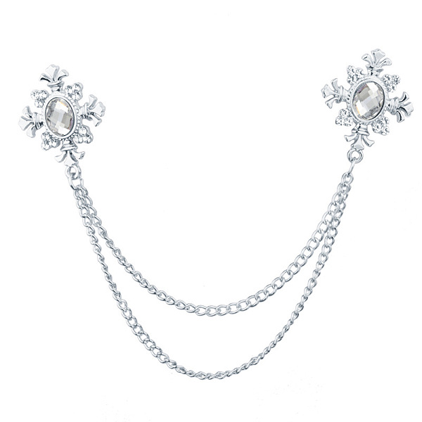 

PandaHall Cross with Chain Tassel Dangle Brooch Pin, Alloy Rhinestone Badge for Jackets Hats Bags, Platinum, Crystal, 160mm Alloy+Rhinestone..., Clear