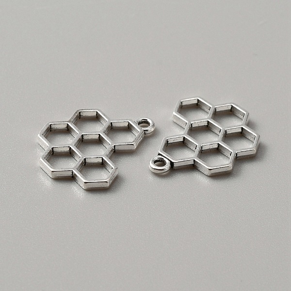 

PandaHall Tibetan Style Alloy Pendants, Hollow, Honeycomb Charms, Antique Silver, 21x17.5x2mm, Hole: 1.6mm Alloy Others