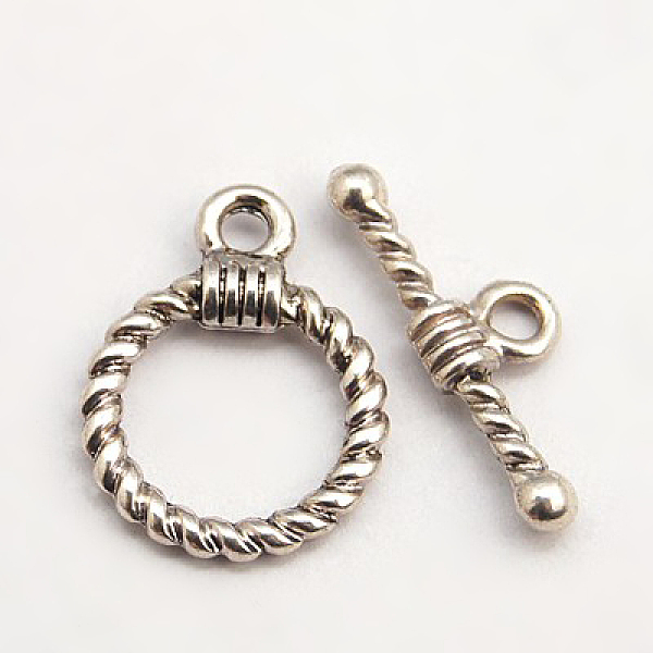 

PandaHall Toggle Clasps, Lead Free & Cadmium Free & Nickel Free, Round, Antique Silver, Round: 19x14x3mm, Hole: 2mm, Bar: 20x8x3mm, Hole...