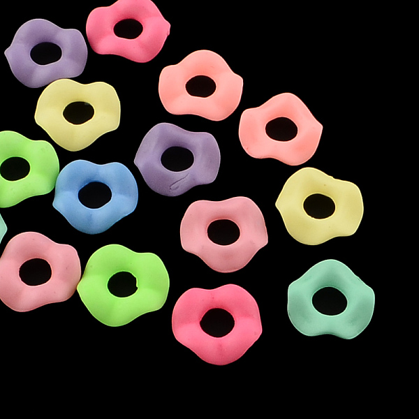 

PandaHall Donut Spray Painted Fluorescent Acrylic Linking Rings, Mixed Color, 12x12x3mm, Hole: 5mm, about 2320pcs/500g Acrylic Donut..., Multicolor
