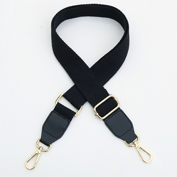 

PandaHall Solid Color Cotton Adjustable Wide Shoulder Strap, with Swivel Clasps, for Bag Replacement Accessories, Light Gold, Black...