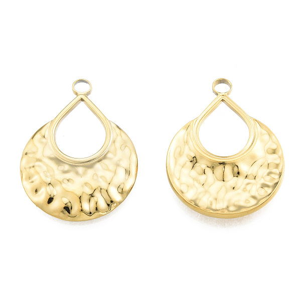 

PandaHall Ion Plating(IP) 201 Stainless Steel Pendants, Teardrop, Real 18K Gold Plated, 28x21x2.5mm, Hole: 2.5mm 201 Stainless Steel...