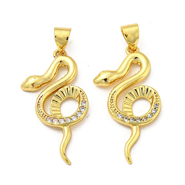 

PandaHall Real 18K Gold Plated Brass Pendants, with Clear Cubic Zirconia, Snake Charms, Clear, 27x14.5x2mm, Hole: 4.5x3.5mm Brass+Cubic...