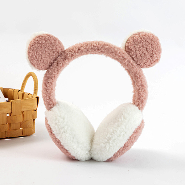 

PandaHall Wool Children's Adjustable Headband Earwarmer, Bear Ear Outdoor Winter Earmuffs, Light Coral, 110mm Wool