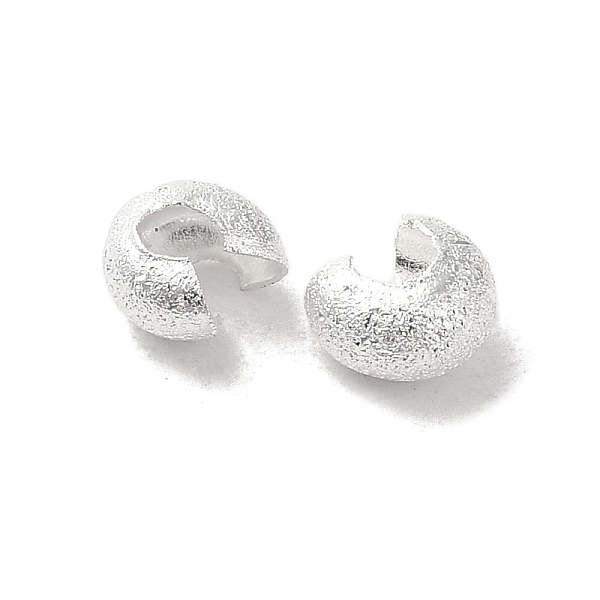 

PandaHall Brass Crimp Beads Covers, Silver, 4x2.5mm, Hole: 1.5mm Brass