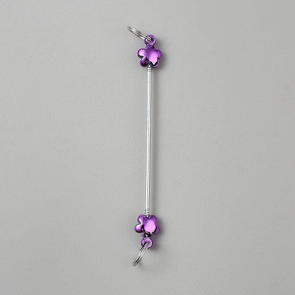 ステンレススチール製のビーズキーホルダーバー（ジュエリー作り、DIYクラフト用）