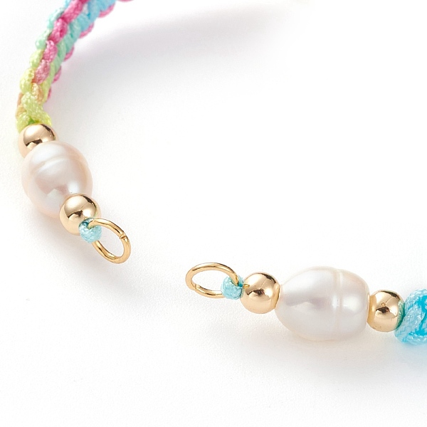 

PandaHall Adjustable Polyester Braided Cord Bracelet Making, with Brass Beads, 304 Stainless Steel Jump Rings and Freshwater Pearl Beads...