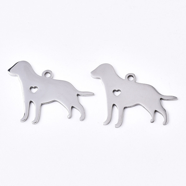 

PandaHall 304 Stainless Steel Pendants, Silhouette Charms, Laser Cut, Dog, Stainless Steel Color, 23x31x1.5mm, Hole: 2mm 304 Stainless Steel...