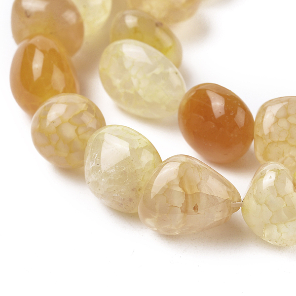 

PandaHall Natural Agate Beads Strands, Tumbled Stone, Dyed & Heated, Nuggets, Yellow, 8~16x9~13x9~12mm, Hole: 1.4mm, about 36~42pcs/strand...