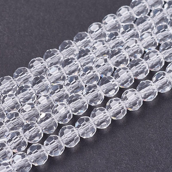 

PandaHall Transparent Glass Beads Strands, Faceted(32 Facets), Round, Clear, 3.5~4.5mm, Hole: 0.5mm, about 100pcs/strand, 13.9~15.7 inch...